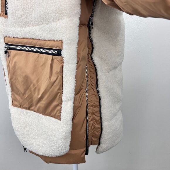 Orolay 092 Universe Fleece Down Puffer in Khaki Women Extra Small Jacket Zip Up - Picture 14 of 16